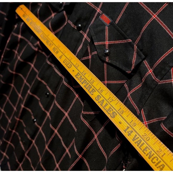 Dixxon DXF Flannel Gridlock Snap Button Long Sleeve Shirt Black Red Mens Sz M - Picture 13 of 16